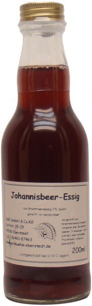 Eberstedter Johannisbeer-Essig, Flasche: 200 ml