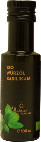 Allgäuer Bio Würzöl Basilikum, Flasche: 100 ml