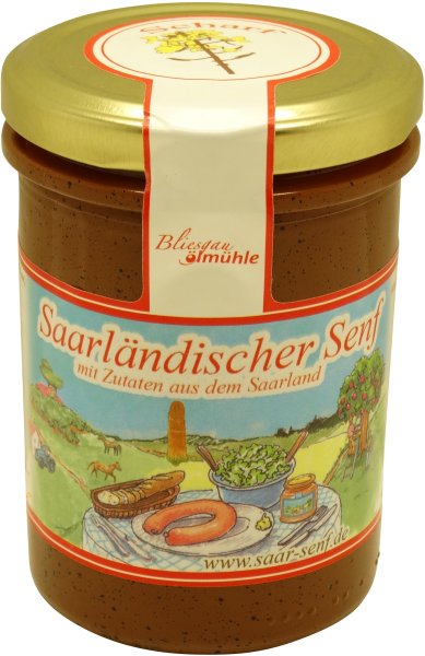 Saarländischer Bio Senf, scharf, Glas 222 ml
