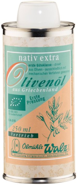  Griechisches Bio Olivenöl extra nativ, Dose: 250 ml
