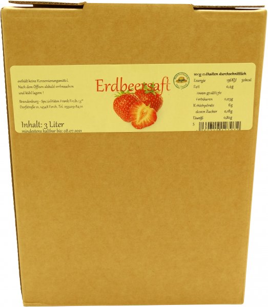 Fercher Erdbeersaft, Bag-in-Box 3 L