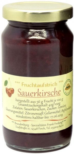 Fercher Fruchtaufstrich Sauerkirsche, Glas 235 g